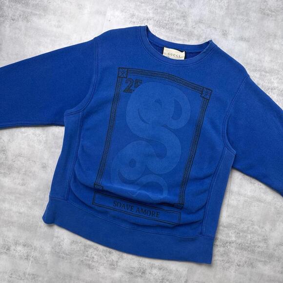 Y2K Gucci Soave Amore Blue Snake sweatshirt - Picture 3 of 8